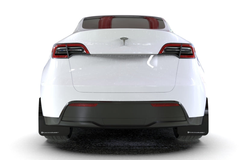 Rally Armor 20-26 Tesla Model Y, Juniper Y Black UR Mud Flap w/White Logo Rally Armor 20-26 Tesla Model Y, Juniper Y Black UR Mud Flap w/White Logo