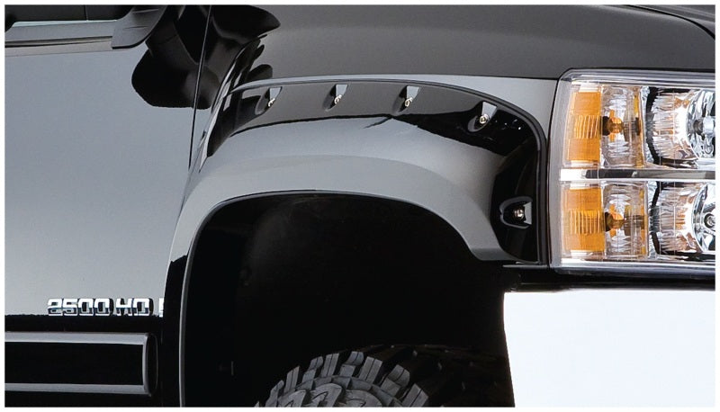 Bushwacker 07-13 Chevy Silverado 1500 Fleetside Pocket Style Flares 4pc 69.3in Bed - Black Bushwacker 07-13 Chevy Silverado 1500 Fleetside Pocket Style Flares 4pc 69.3in Bed - Black