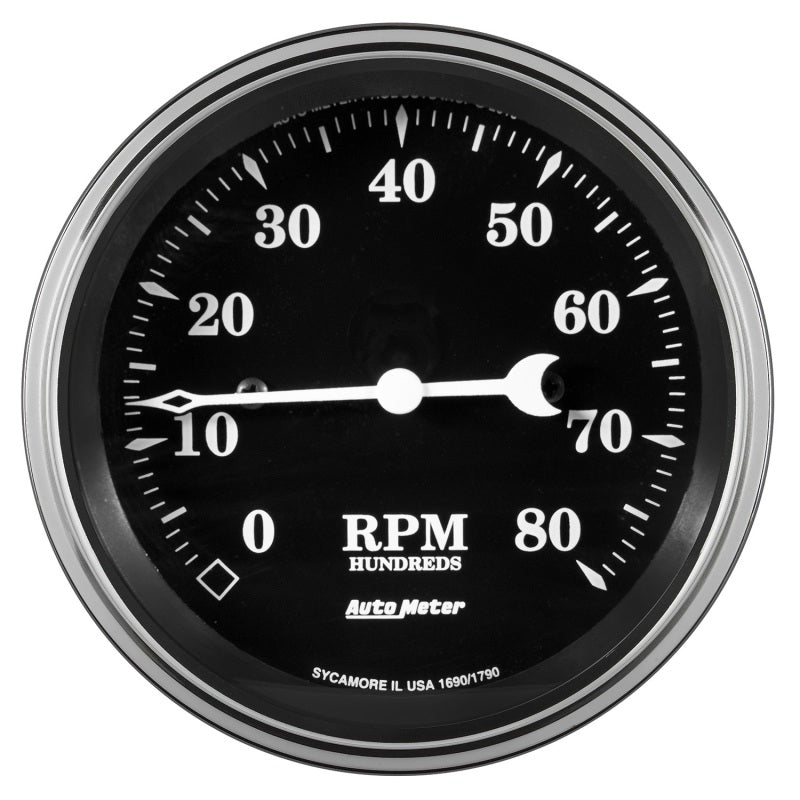 Auto Meter Gauge Tachometer 3 3/8in 8k RPM In-Dash Old Tyme Black Auto Meter Gauge Tachometer 3 3/8in 8k RPM In-Dash Old Tyme Black