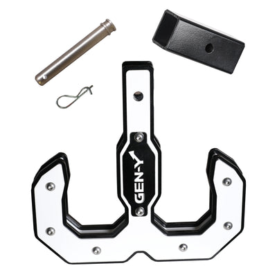 Gen-Y Hulk 2.0 16K Tow Hook 2in Shank w/GH-009 Reducer Sleeve/GH-099 Pin/GH-011 Clip - Black/White