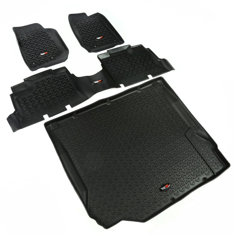 Rugged Ridge Floor Liner Front/Rear/Cargo Black 2007-2010 Jeep Wrangler JK 4 Dr Rugged Ridge Floor Liner Front/Rear/Cargo Black 2007-2010 Jeep Wrangler JK 4 Dr