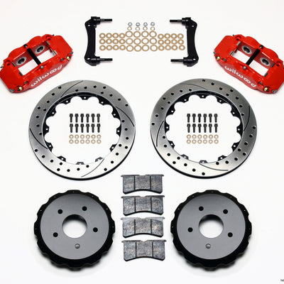 Wilwood Narrow Superlite 4R Rear Kit 12.88in Drilled Red 97-04 Corvette C5/Z06