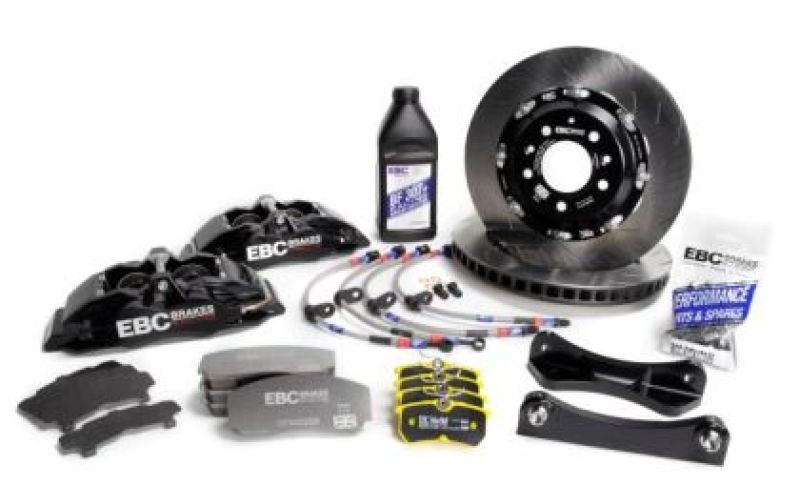 EBC Racing 00-07 BMW M3 (E46) Black Apollo-4 Calipers 355mm Rotors Front Big Brake Kit EBC Racing 00-07 BMW M3 (E46) Black Apollo-4 Calipers 355mm Rotors Front Big Brake Kit