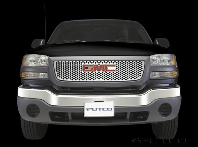 Putco 03-06 GMC Sierra LD/HD - w/ Logo CutOut - Does not Fit Denali Punch Stainless Steel Grilles Putco 03-06 GMC Sierra LD/HD - w/ Logo CutOut - Does not Fit Denali Punch Stainless Steel Grilles
