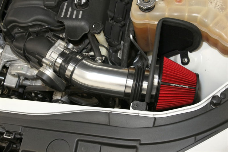 Spectre 11-14 Challenger/Charger V8-6.4L F/I Air Intake Kit - Polished w/Red Filter Spectre 11-14 Challenger/Charger V8-6.4L F/I Air Intake Kit - Polished w/Red Filter