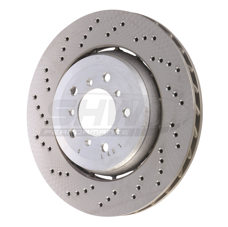 SHW 05-06 BMW M3 3.2L Left Front Cross-Drilled Lightweight Brake Rotor (34112282445) SHW 05-06 BMW M3 3.2L Left Front Cross-Drilled Lightweight Brake Rotor (34112282445)