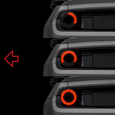 Raxiom 15-22 Ford Mustang Halo LED Tail Lights - Gloss Black Housing (Smoked Lens)