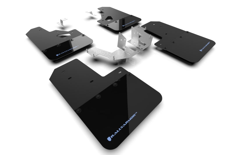 Rally Armor 21-24 Ford Bronco (Plstc Bmpr + RR - NO Rptr/Sprt) Blk Mud Flap w/Area Blue Logo Rally Armor 21-24 Ford Bronco (Plstc Bmpr + RR - NO Rptr/Sprt) Blk Mud Flap w/Area Blue Logo