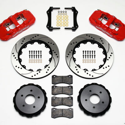 Wilwood AERO4 Rear Kit 14.00in Drilled Red 97-04 Corvette C5/Z06 05-13 C6