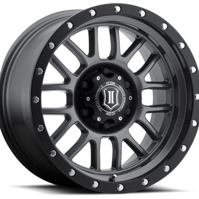 ICON Alpha 17x8.5 6x135 6mm Offset 5in BS 87.1mm Bore Gun Metal Wheel