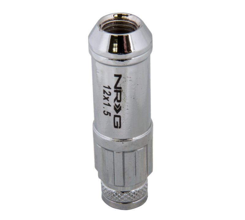 NRG 700 Series M12 X 1.5 Steel Lug Nut w/Dust Cap Cover Set 21 Pc w/Locks & Lock Socket - Silver NRG 700 Series M12 X 1.5 Steel Lug Nut w/Dust Cap Cover Set 21 Pc w/Locks & Lock Socket - Silver