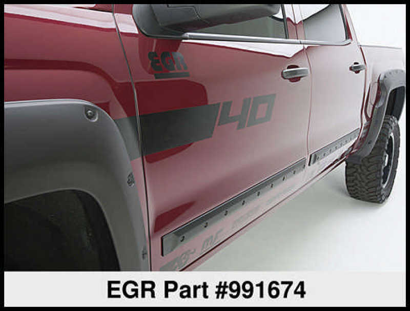 EGR Crew Cab Front 41.5in Rear 38in Bolt-On Look Body Side Moldings (991674) EGR Crew Cab Front 41.5in Rear 38in Bolt-On Look Body Side Moldings (991674)