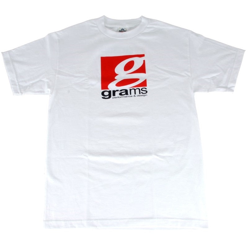 Grams Performance and Design Logo White T-Shirt - L Grams Performance and Design Logo White T-Shirt - L