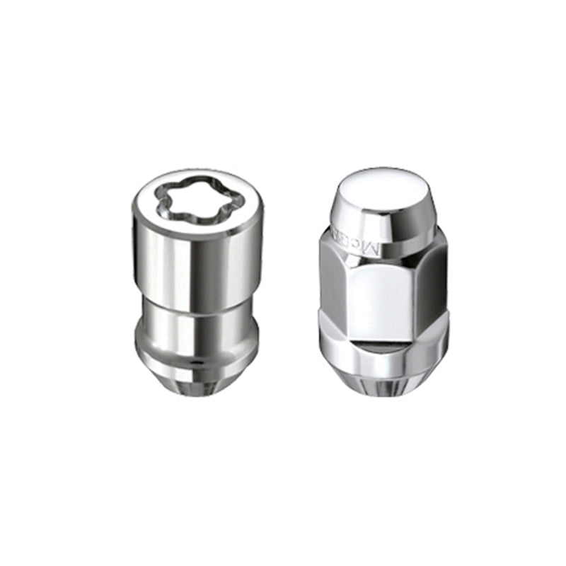 McGard 5 Lug Hex Install Kit w/Locks (Cone Seat Nut / Bulge) 1/2-20 / 3/4 Hex / 1.45in. L - Chrome McGard 5 Lug Hex Install Kit w/Locks (Cone Seat Nut / Bulge) 1/2-20 / 3/4 Hex / 1.45in. L - Chrome