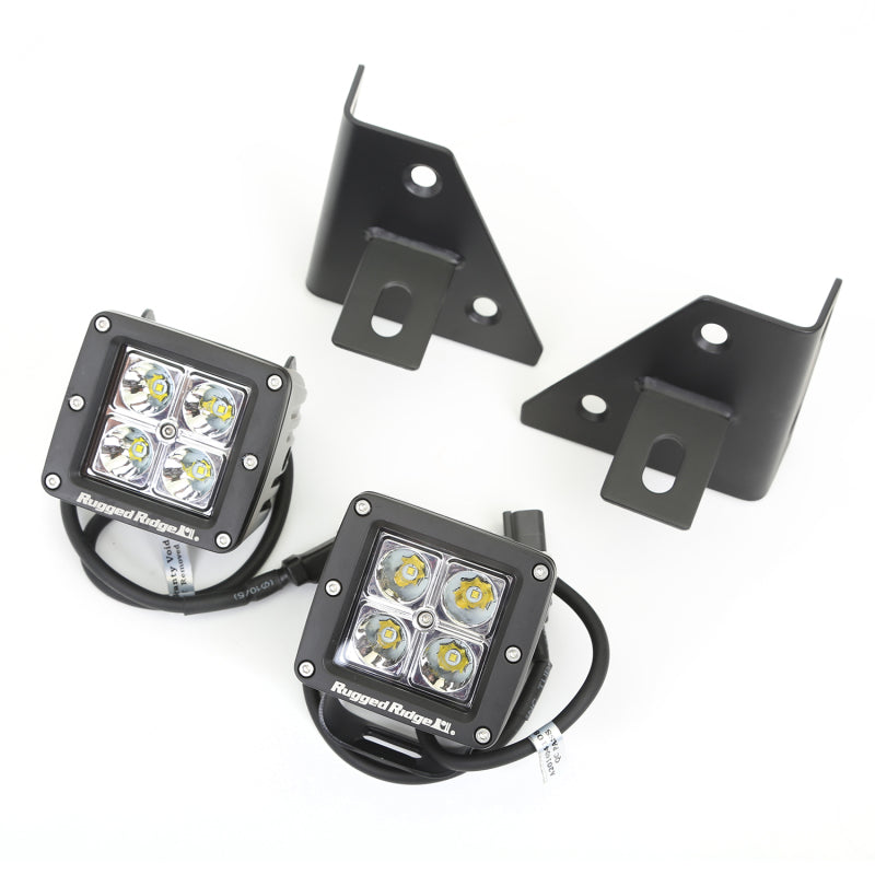 Rugged Ridge 76-95 Jeep Wrangler CJ/YJ Square Windshield LED Kit w/ Brackets Rugged Ridge 76-95 Jeep Wrangler CJ/YJ Square Windshield LED Kit w/ Brackets