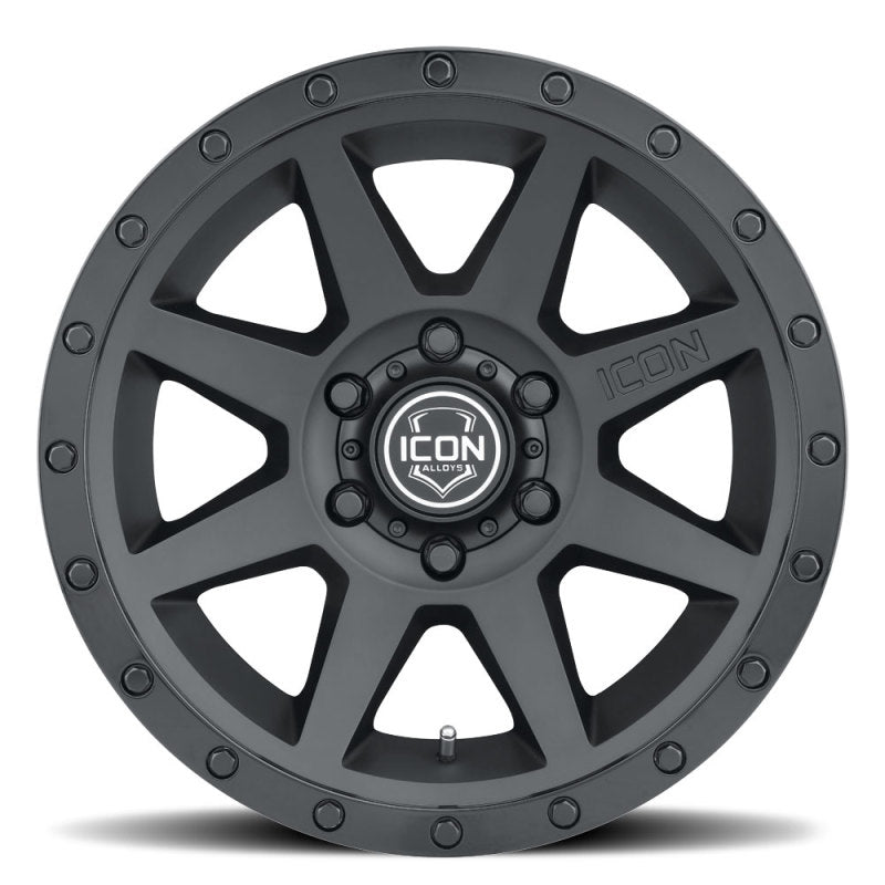 ICON Rebound 18x9 6x5.5 0mm Offset 5in BS 106.1mm Bore Double Black Wheel ICON Rebound 18x9 6x5.5 0mm Offset 5in BS 106.1mm Bore Double Black Wheel
