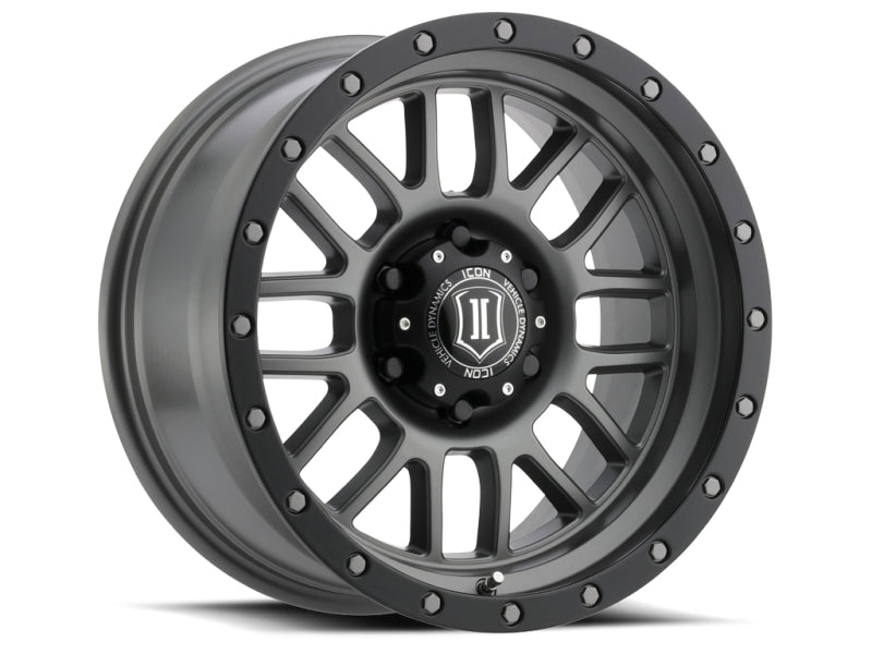 ICON Alpha 17x8.5 6x135 6mm Offset 5in BS 87.1mm Bore Titanium Wheel ICON Alpha 17x8.5 6x135 6mm Offset 5in BS 87.1mm Bore Titanium Wheel