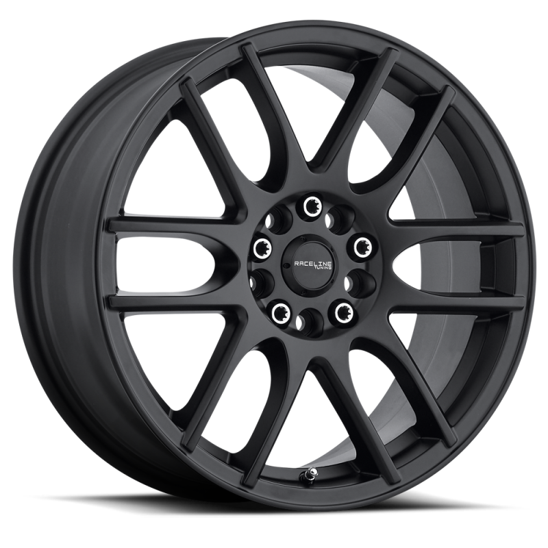 Raceline 141B Mystique 16x7in / 4x100/4x108 BP / 40mm Offset / 72.62mm Bore - Satin Black Wheel Raceline 141B Mystique 16x7in / 4x100/4x108 BP / 40mm Offset / 72.62mm Bore - Satin Black Wheel