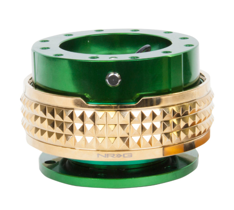 NRG Quick Release Kit - Pyramid Edition - Green Body / Chrome Gold Pyramid Ring NRG Quick Release Kit - Pyramid Edition - Green Body / Chrome Gold Pyramid Ring