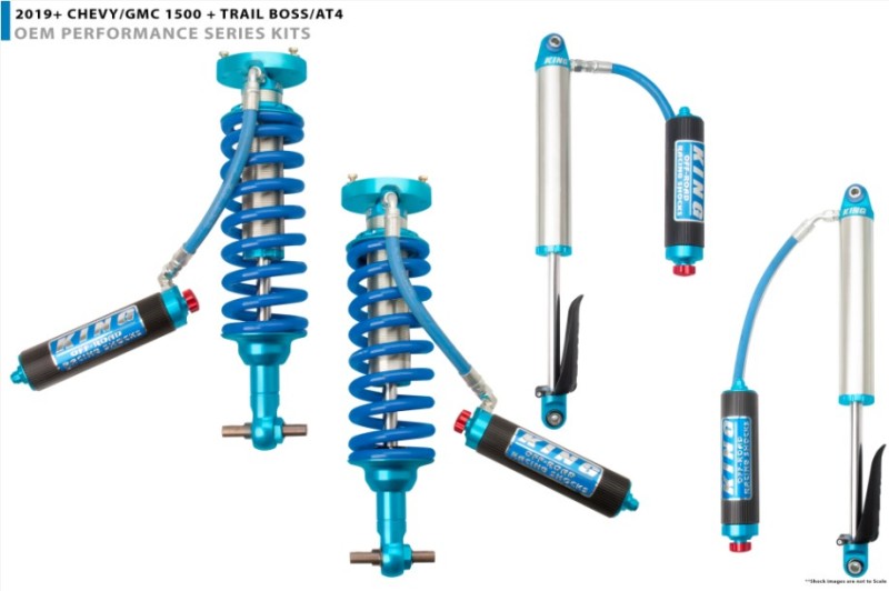 King Shocks 2019+ Chevrolet Silverado 1500 Front 2.5 Dia Rem. Res Coilover w/Adjuster (Pair) King Shocks 2019+ Chevrolet Silverado 1500 Front 2.5 Dia Rem. Res Coilover w/Adjuster (Pair)