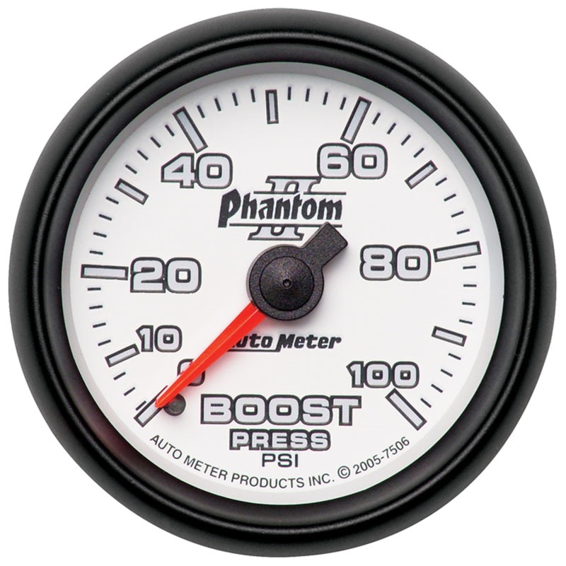 Autometer Phantom II 52.4mm Mechanical 0-100psi Boost Gauge Autometer Phantom II 52.4mm Mechanical 0-100psi Boost Gauge