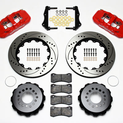 Wilwood AERO4 Rear Kit 14.25in Drilled Red 2006-10 Magnum/Challngr/Chrgr/300C