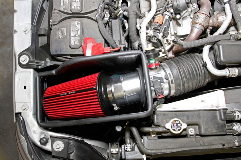 Spectre 11-14 Ford F-Series SD V8-6.7L DSL Air Intake Kit - Polished w/Red Filter Spectre 11-14 Ford F-Series SD V8-6.7L DSL Air Intake Kit - Polished w/Red Filter