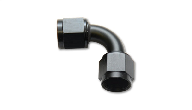 Vibrant -6AN Female 90 Degree Union Adapter (AN to AN) - Anodized Black Only Vibrant -6AN Female 90 Degree Union Adapter (AN to AN) - Anodized Black Only