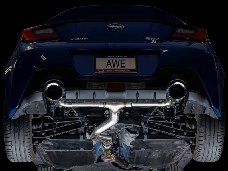 AWE Subaru BRZ/ Toyota GR86/ Toyota 86 Track Edition Cat-Back Exhaust- Chrome Silver Tips AWE Subaru BRZ/ Toyota GR86/ Toyota 86 Track Edition Cat-Back Exhaust- Chrome Silver Tips
