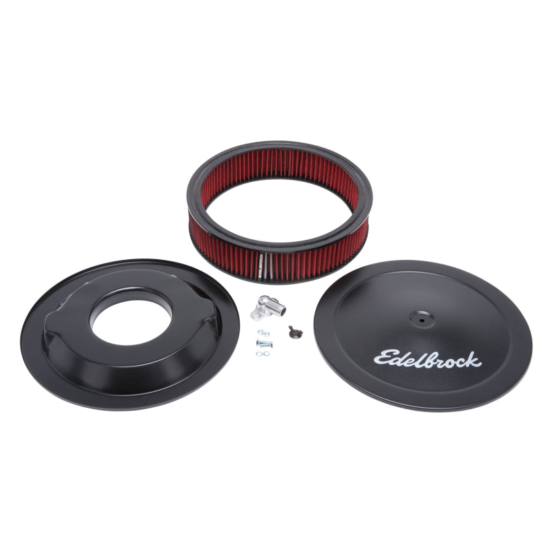 Edelbrock Air Cleaner Pro-Flo Series Round 14 In Diameter Cloth Element 3/8Indropped Base Black Edelbrock Air Cleaner Pro-Flo Series Round 14 In Diameter Cloth Element 3/8Indropped Base Black