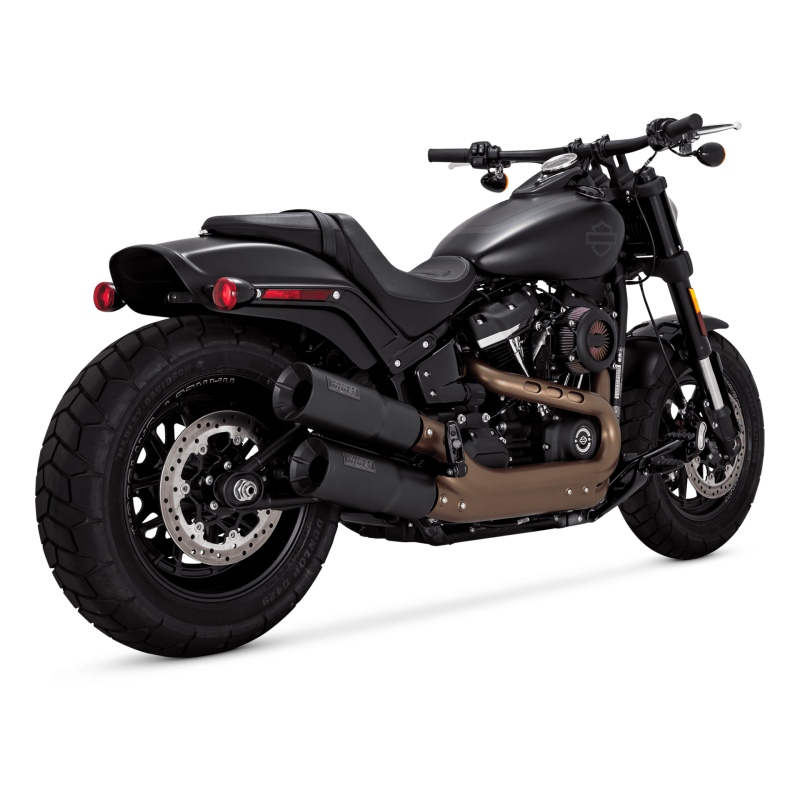 Vance & Hines HD Softail 18-22 Fatbob Hgh S/O Black Slip-On Exhaust Vance & Hines HD Softail 18-22 Fatbob Hgh S/O Black Slip-On Exhaust