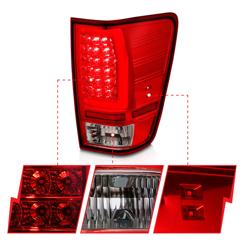 Anzo 04-15 Nissan Titan Full LED Tailights Chrome Housing Red/Clear Lens Anzo 04-15 Nissan Titan Full LED Tailights Chrome Housing Red/Clear Lens
