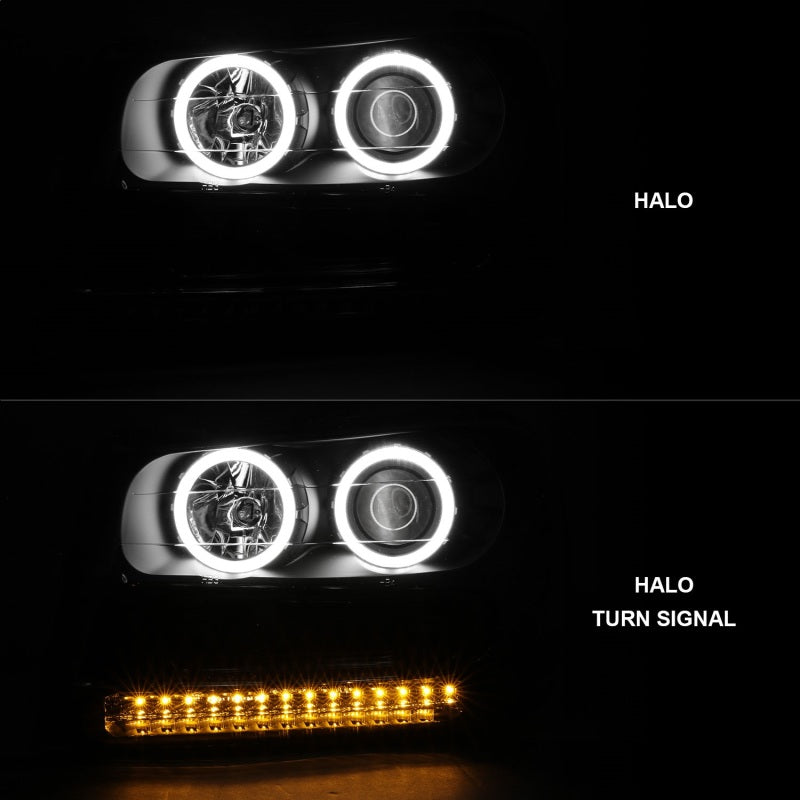 ANZO 2002-2009 Chevrolet Trailblazer Projector Headlights w/ Halo Black ANZO 2002-2009 Chevrolet Trailblazer Projector Headlights w/ Halo Black