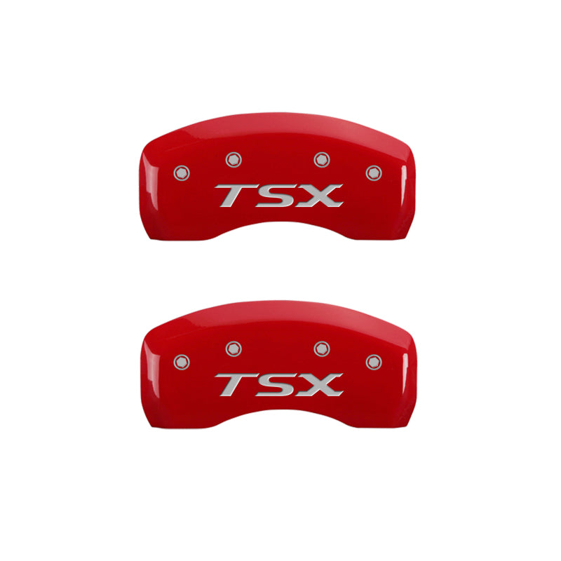 MGP 4 Caliper Covers Engraved Front Acura Engraved Rear TSX Red finish silver ch MGP 4 Caliper Covers Engraved Front Acura Engraved Rear TSX Red finish silver ch