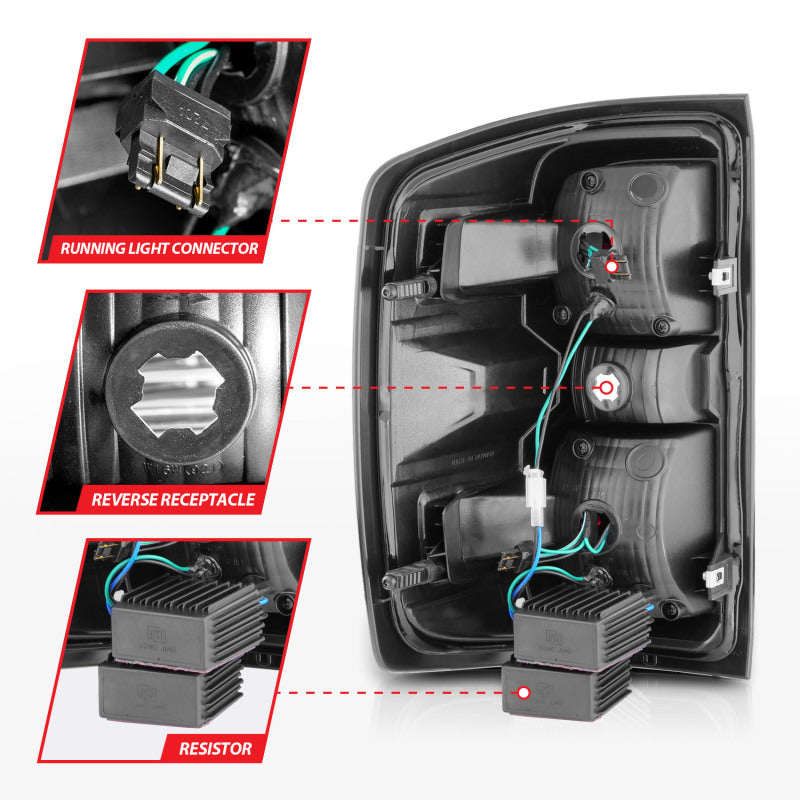 ANZO 15-19 Chevy Silverado 2500HD/3500HD (Halgn Only) LED Tail Lights w/Black Light Bar & Clear Lens ANZO 15-19 Chevy Silverado 2500HD/3500HD (Halgn Only) LED Tail Lights w/Black Light Bar & Clear Lens