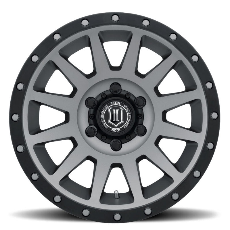 ICON Compression 18x9 6x5.5 25mm Offset 6in BS 95.1mm Bore Titanium Wheel ICON Compression 18x9 6x5.5 25mm Offset 6in BS 95.1mm Bore Titanium Wheel