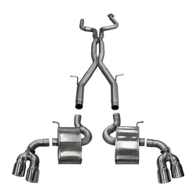 Corsa 2016-2024 Chevy Camaro SS 6.2L Xtreme+ 2.75in Cat-Back Dual Rear Exit w/ Twin 4in PolishedTips