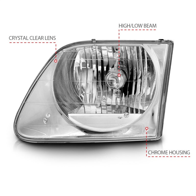 ANZO 1997-2003 Ford F-150 Crystal Headlights Chrome ANZO 1997-2003 Ford F-150 Crystal Headlights Chrome