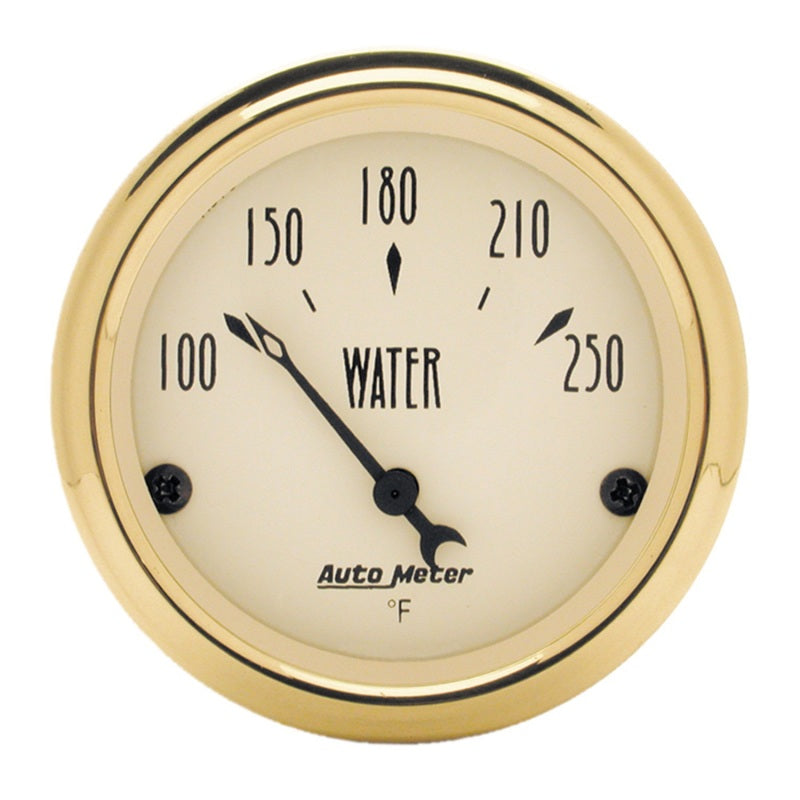 AutoMeter Gauge Water Temp 2-1/16in. 250 Deg. F Elec Golden Oldies AutoMeter Gauge Water Temp 2-1/16in. 250 Deg. F Elec Golden Oldies