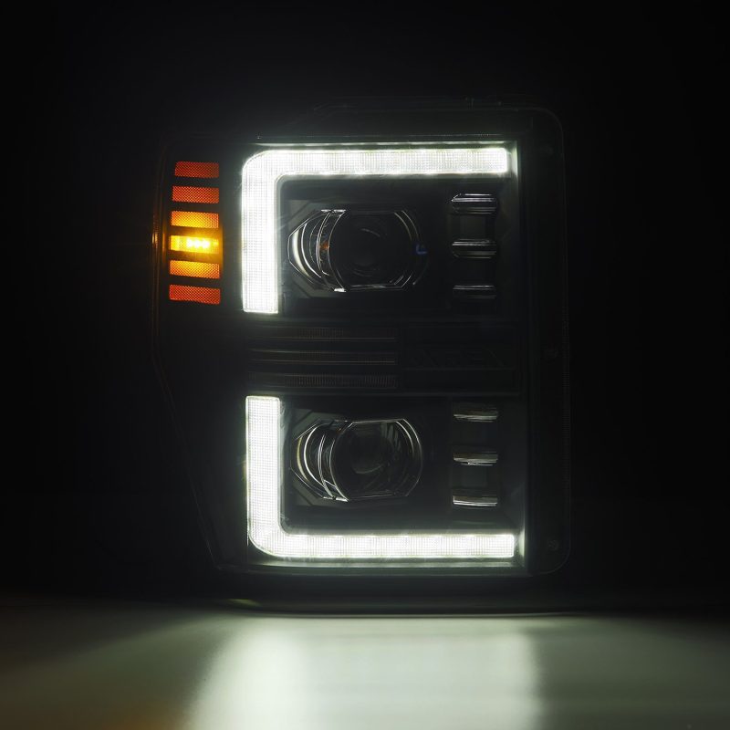 AlphaRex 08-10 Ford F250-550 PRO-Series Projector headlights Black w/Activ Light/Seq Signal AlphaRex 08-10 Ford F250-550 PRO-Series Projector headlights Black w/Activ Light/Seq Signal