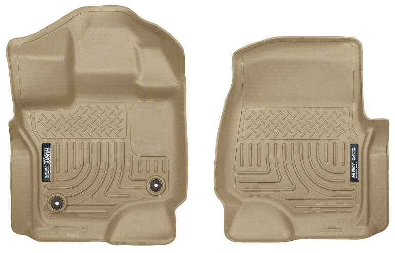 Husky Liners 15-23 Ford F-150 Super/Super Crew Cab WeatherBeater Tan Front Floor Liners Husky Liners 15-23 Ford F-150 Super/Super Crew Cab WeatherBeater Tan Front Floor Liners