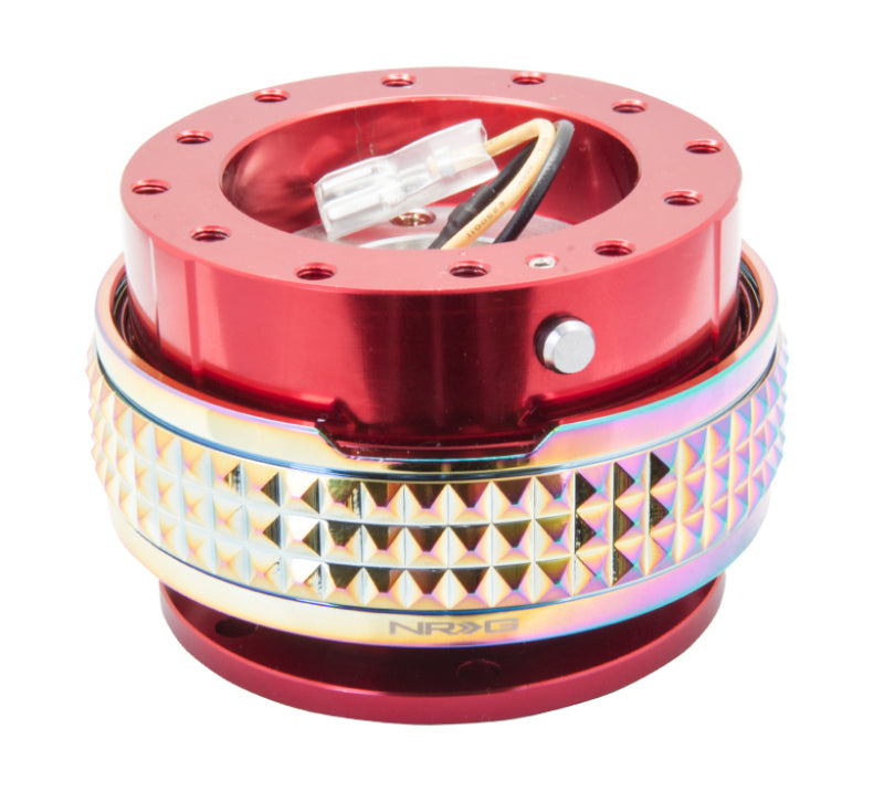 NRG Quick Release Kit - Pyramid Edition - Red Body / Neochrome Pyramid Ring NRG Quick Release Kit - Pyramid Edition - Red Body / Neochrome Pyramid Ring