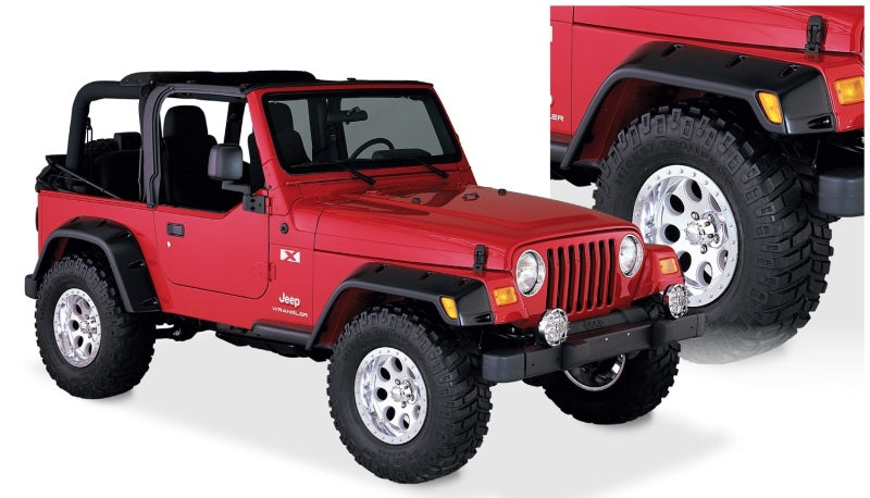 Bushwacker 97-06 Jeep TJ Max Pocket Style Flares 4pc - Black Bushwacker 97-06 Jeep TJ Max Pocket Style Flares 4pc - Black