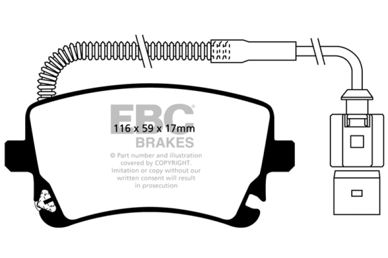 EBC 09-11 Audi A6 Quattro 3.0 Supercharged Redstuff Rear Brake Pads EBC 09-11 Audi A6 Quattro 3.0 Supercharged Redstuff Rear Brake Pads
