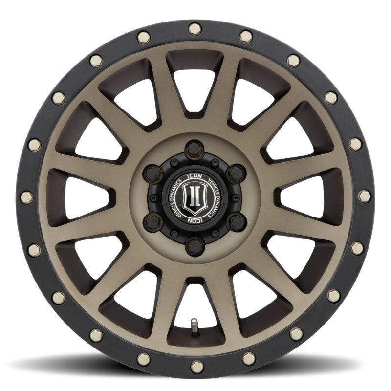 ICON Compression 17x8.5 6x5.5 0mm Offset 4.75in BS 106.1mm Bore Bronze Wheel ICON Compression 17x8.5 6x5.5 0mm Offset 4.75in BS 106.1mm Bore Bronze Wheel