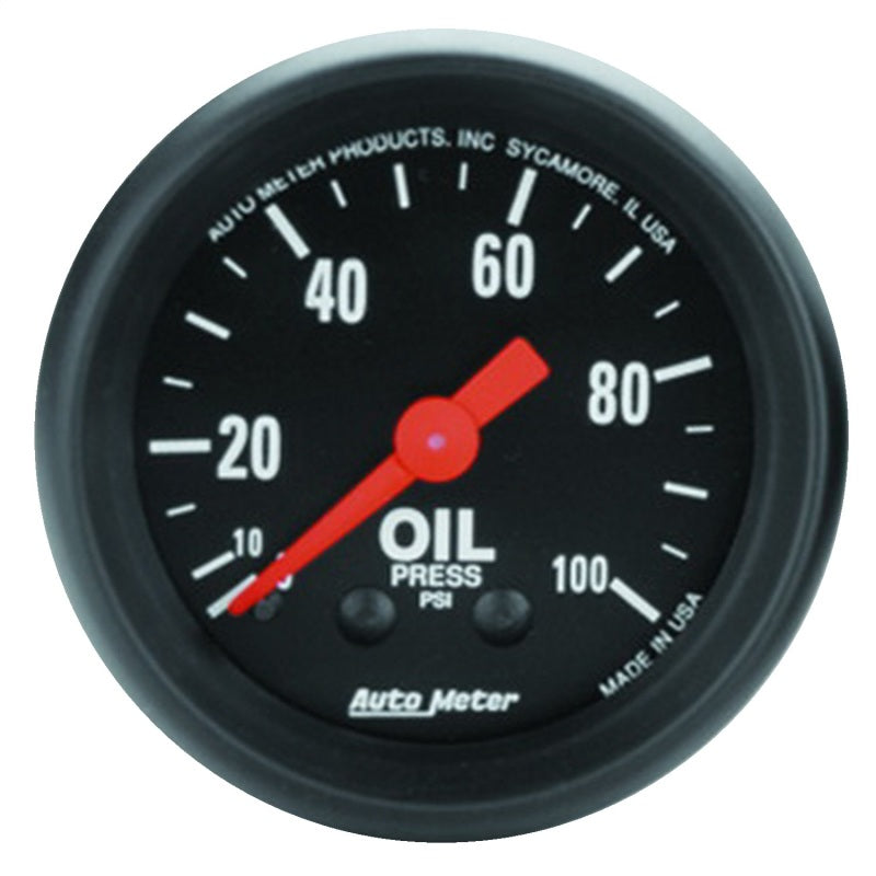 Autometer Z Series 52mm 0-100 PSI Mechanical Oil Pressure Gauge Autometer Z Series 52mm 0-100 PSI Mechanical Oil Pressure Gauge