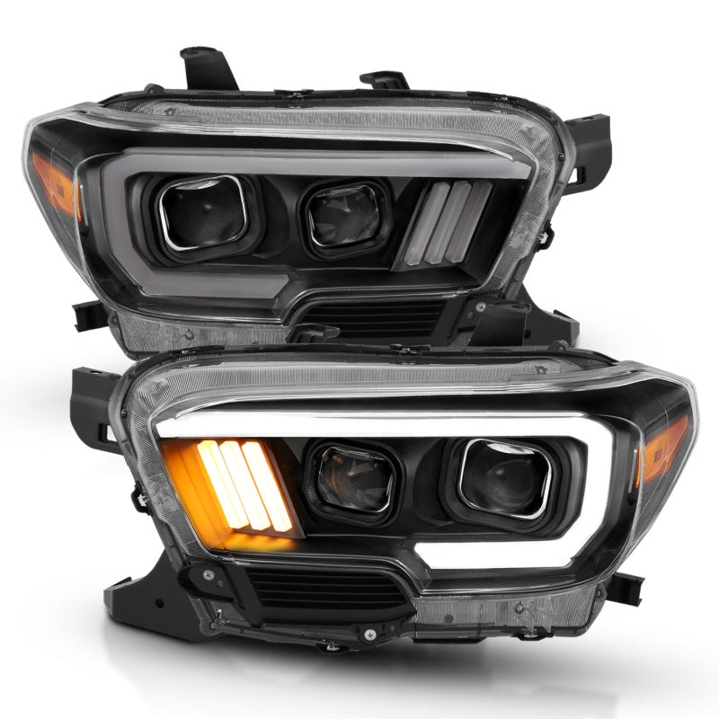 ANZO 2016-2017 Toyota Tacoma Projector Headlights w/ Plank Style Design Black/Amber w/ DRL ANZO 2016-2017 Toyota Tacoma Projector Headlights w/ Plank Style Design Black/Amber w/ DRL