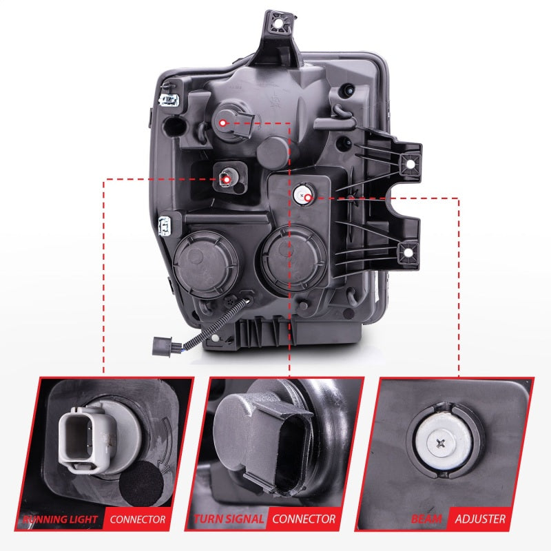 ANZO 2008-2010 Ford F-250 Projector Headlights w/ Halo Black (CCFL) ANZO 2008-2010 Ford F-250 Projector Headlights w/ Halo Black (CCFL)