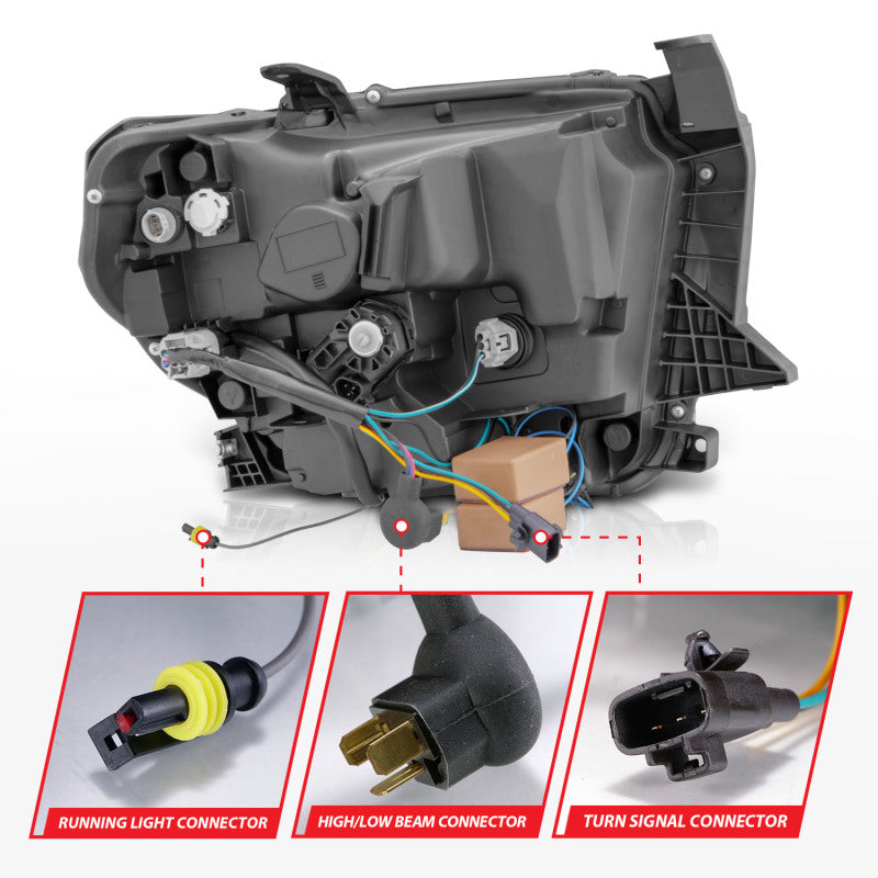 ANZO 2014-2017 Toyota Tundra LED Crystal Headlights w/ Switchback Black Housing w/ DRL ANZO 2014-2017 Toyota Tundra LED Crystal Headlights w/ Switchback Black Housing w/ DRL