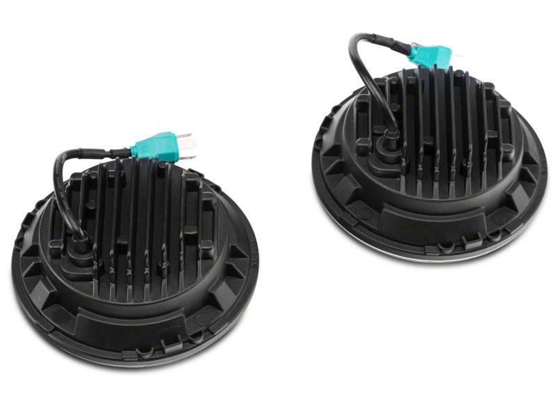 Raxiom 97-18 Jeep Wrangler TJ & JK 6-LED Headlights w/ Partial Halo- Blk Housing (Clear Lens) Raxiom 97-18 Jeep Wrangler TJ & JK 6-LED Headlights w/ Partial Halo- Blk Housing (Clear Lens)